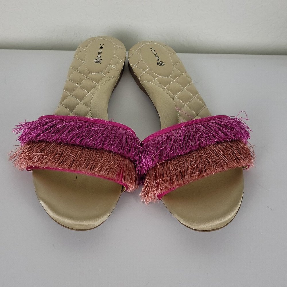 Birdies The Sparrow Sandals Sangria Beige Satin Insole Women Size 9.5